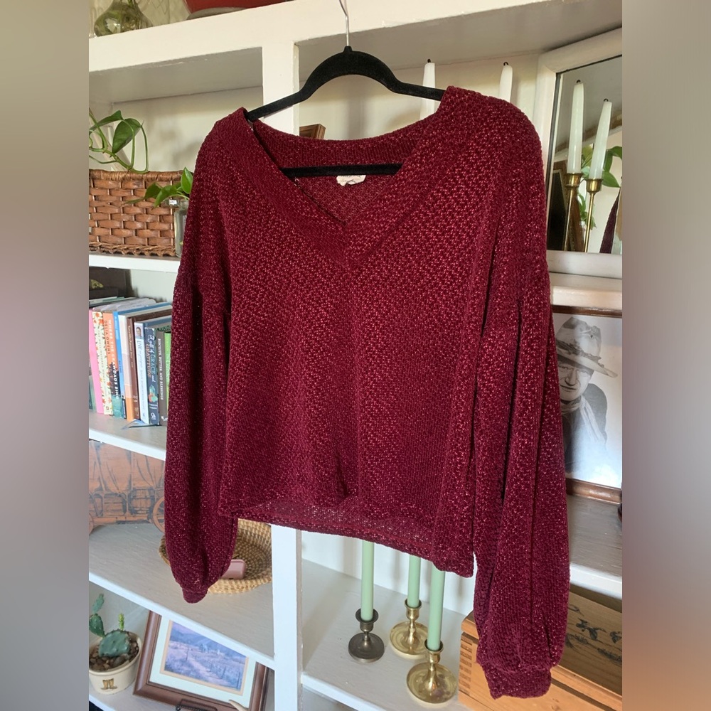 Maroon Vneck Sweater